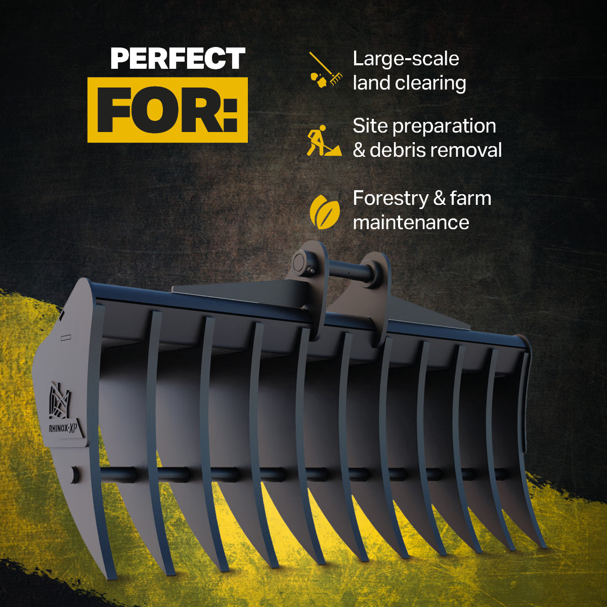 Kubota KX085-5 Land Rake 60" / 1500mm Infographic 1