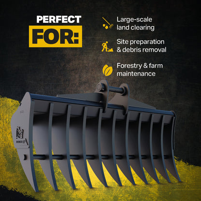 Kubota KX085-5 Land Rake 60" / 1500mm Infographic 1