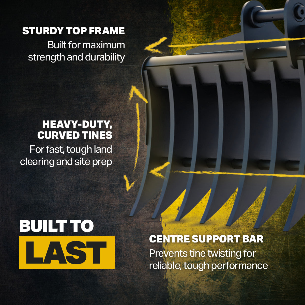 Kubota KX085-5 Land Rake 60" / 1500mm Infographic 3