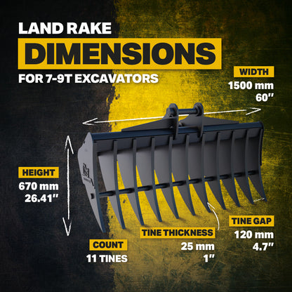 Sany SY75 Land Rake 60" / 1500mm Infographic 2