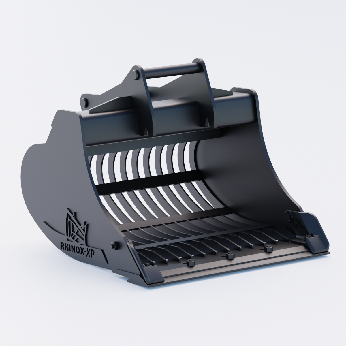 S45 Tilt Rotator Riddle Bucket - 36" / 900mm, 5-7 Ton / Blade & Side Protectors, Front