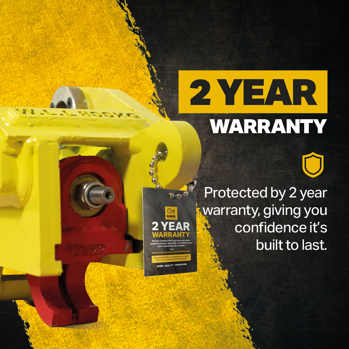 1.5T Fabricated Hydraulic Quick Coupler Infographic - 2 Year Warranty