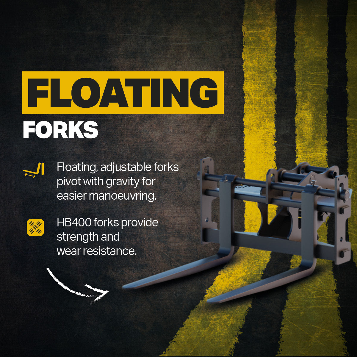 S45 Tilt Rotator Pallet Forks, Product Infographic 1