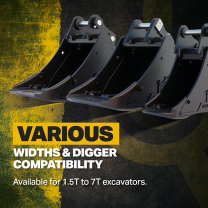 Volvo ECR88D Utility Bucket with Unitusk Blade - 18" / 450mm Infographic 3